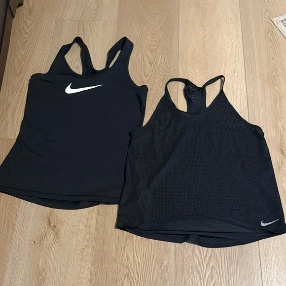 Nike Black Racerback Performance Tank Tops - Set of 2 - Picture 1 of 6